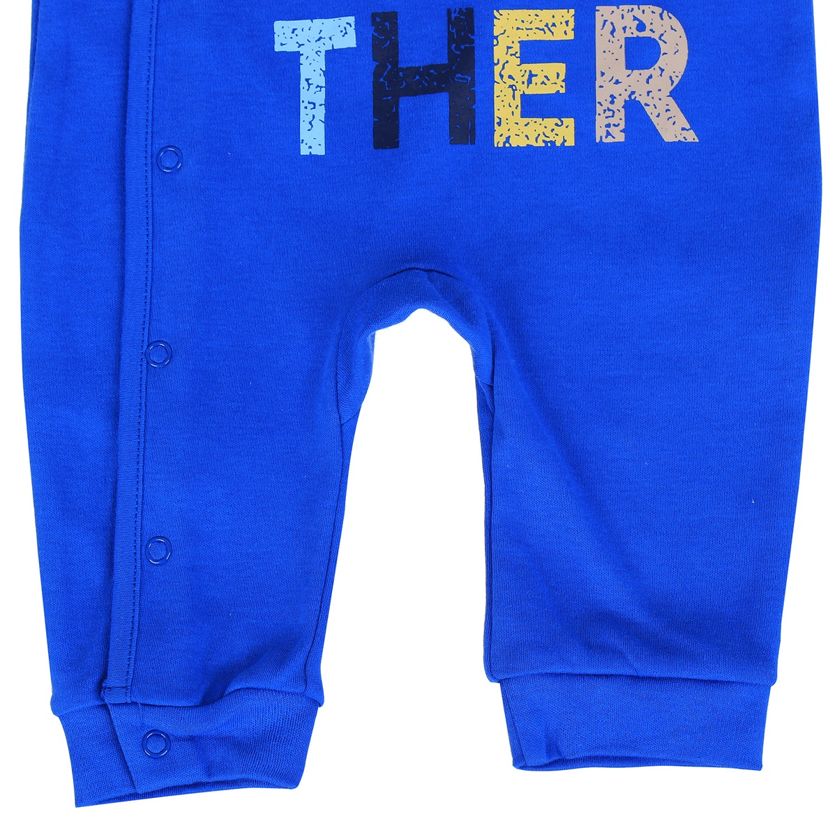 Bộ body bé trai màu xanh in chữ Little Brother - góc nghiêng