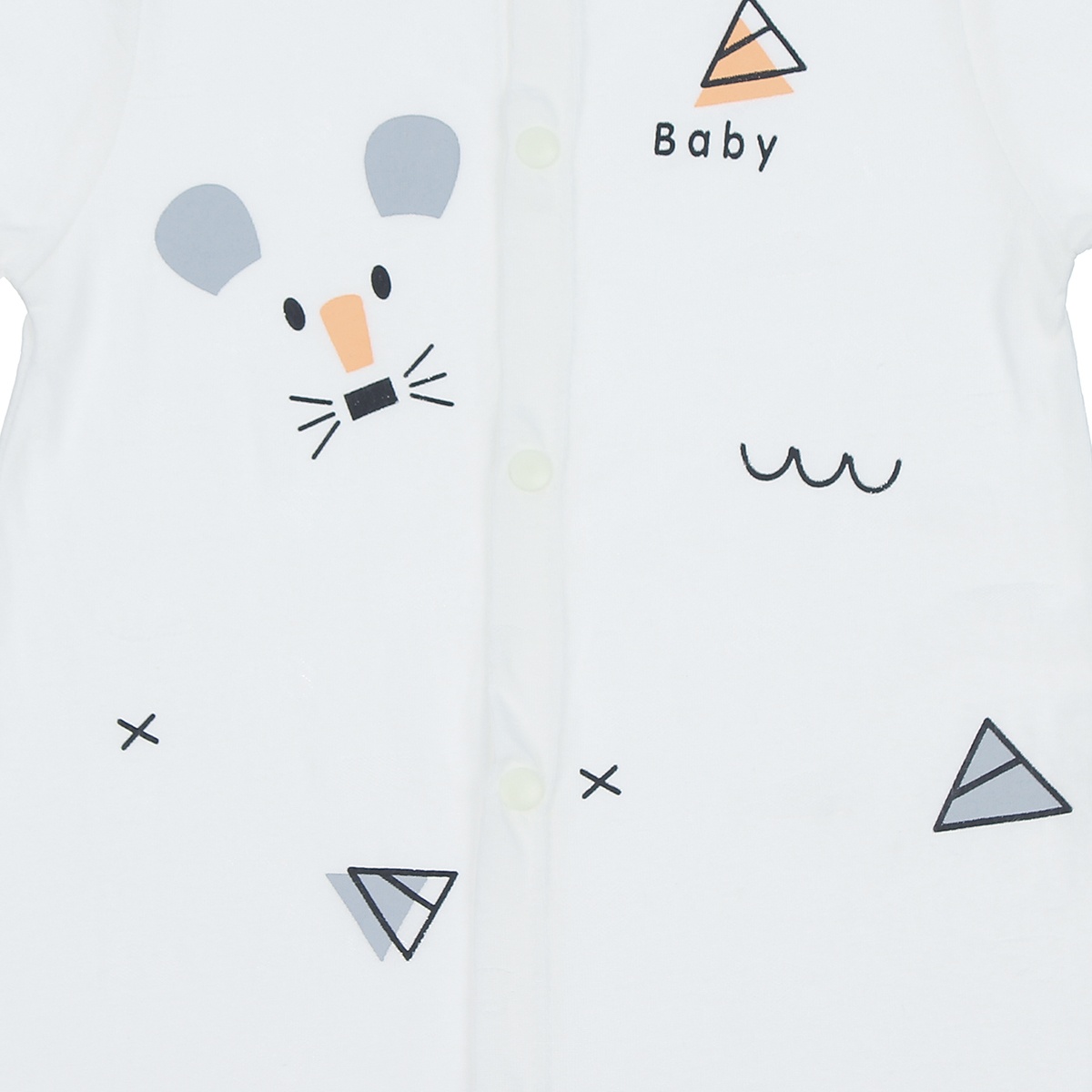 Bộ Body bé trai Neil cộc tay Mamago HN20H 9-12M (Trắng) - mặt phải
