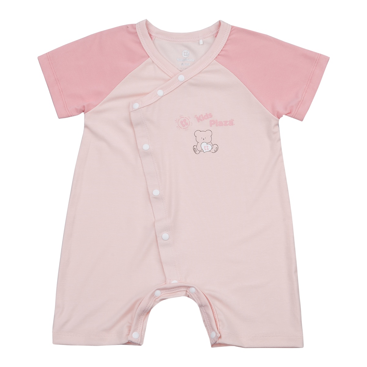Bộ body cộc tay bé gái KisdPlaza cài lệch ND24H (Hồng)