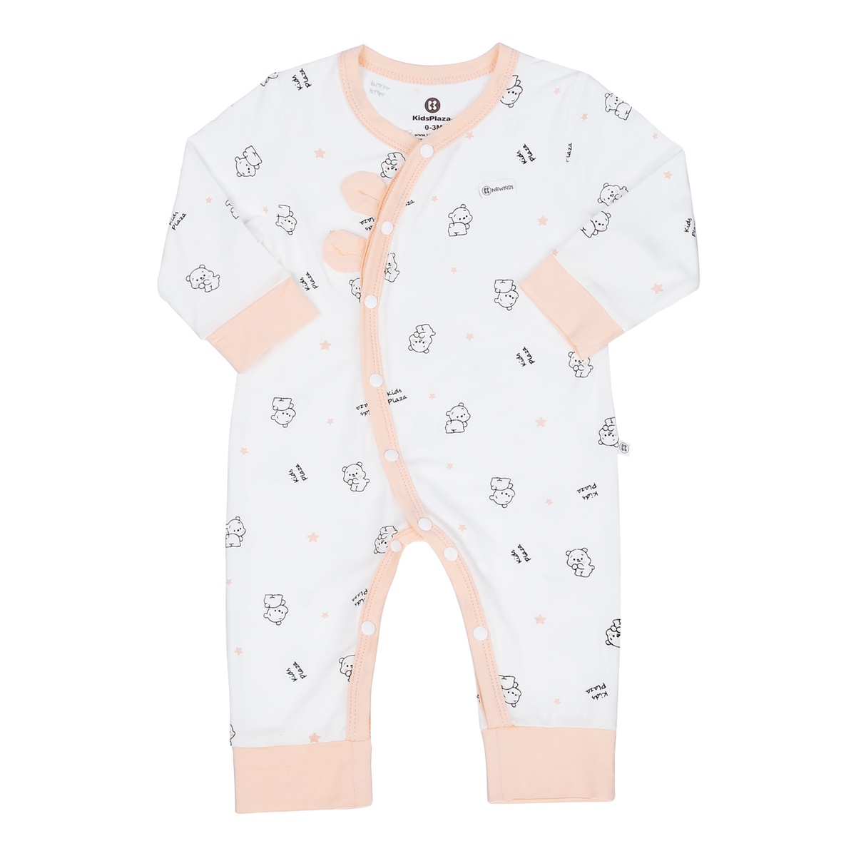 Bộ body dài tay bé gái KidsPlaza in gấu M23H (Cam)