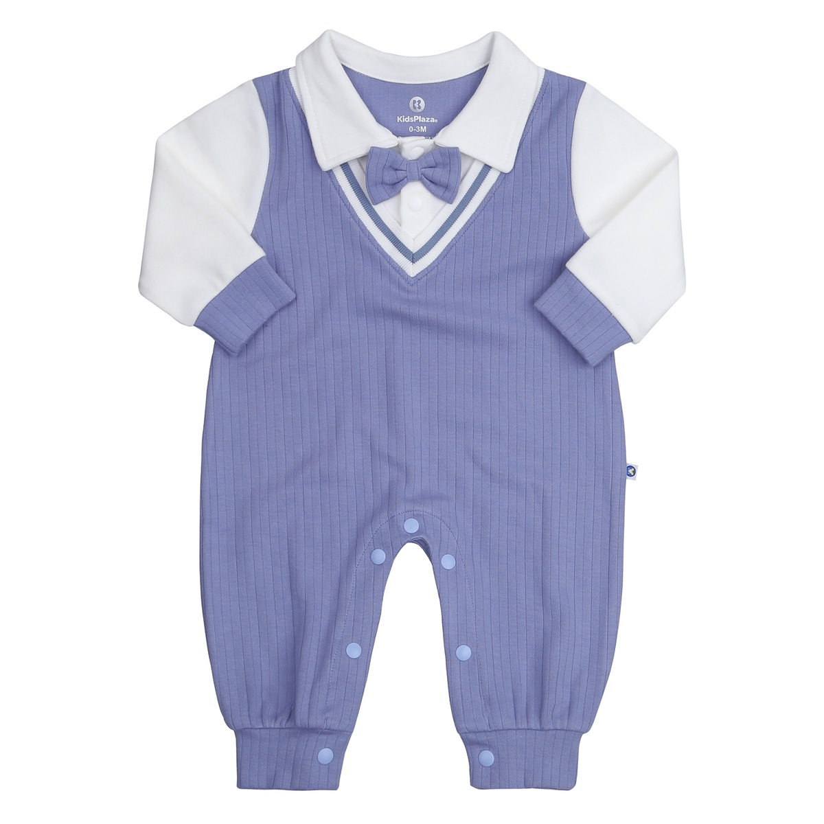 Bộ body dài tay bé trai KidsPlaza gắn nơ HN23T (Xanh)