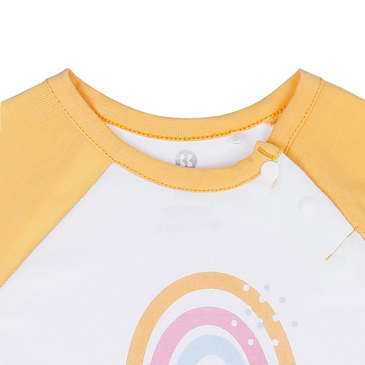 Bộ body đùi cộc tay Otis bé gái KidsPlaza ND21H (Trắng - Vàng) - mặt trái