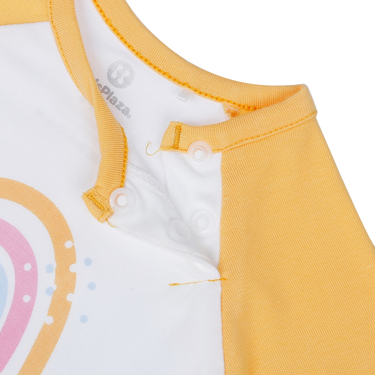 Bộ body đùi cộc tay Otis bé gái KidsPlaza ND21H (Trắng - Vàng) - góc nghiêng
