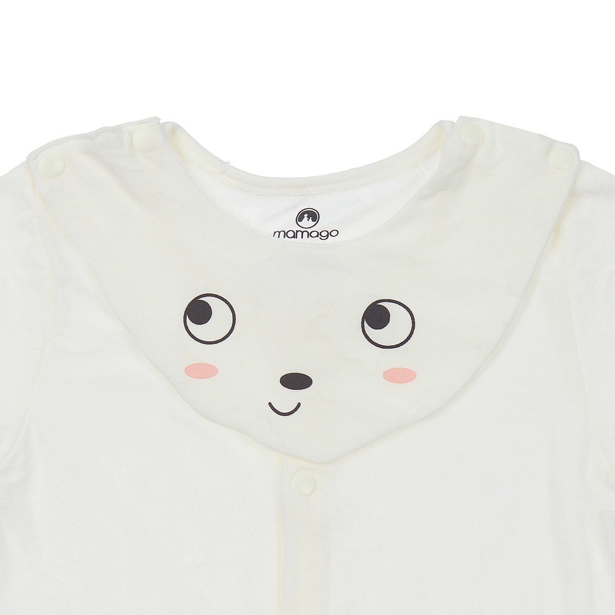 Bộ Body sơ sinh Neil gấu cộc tay cho bé trai Mamago HN20H 9-12M (Trắng) - mặt phải