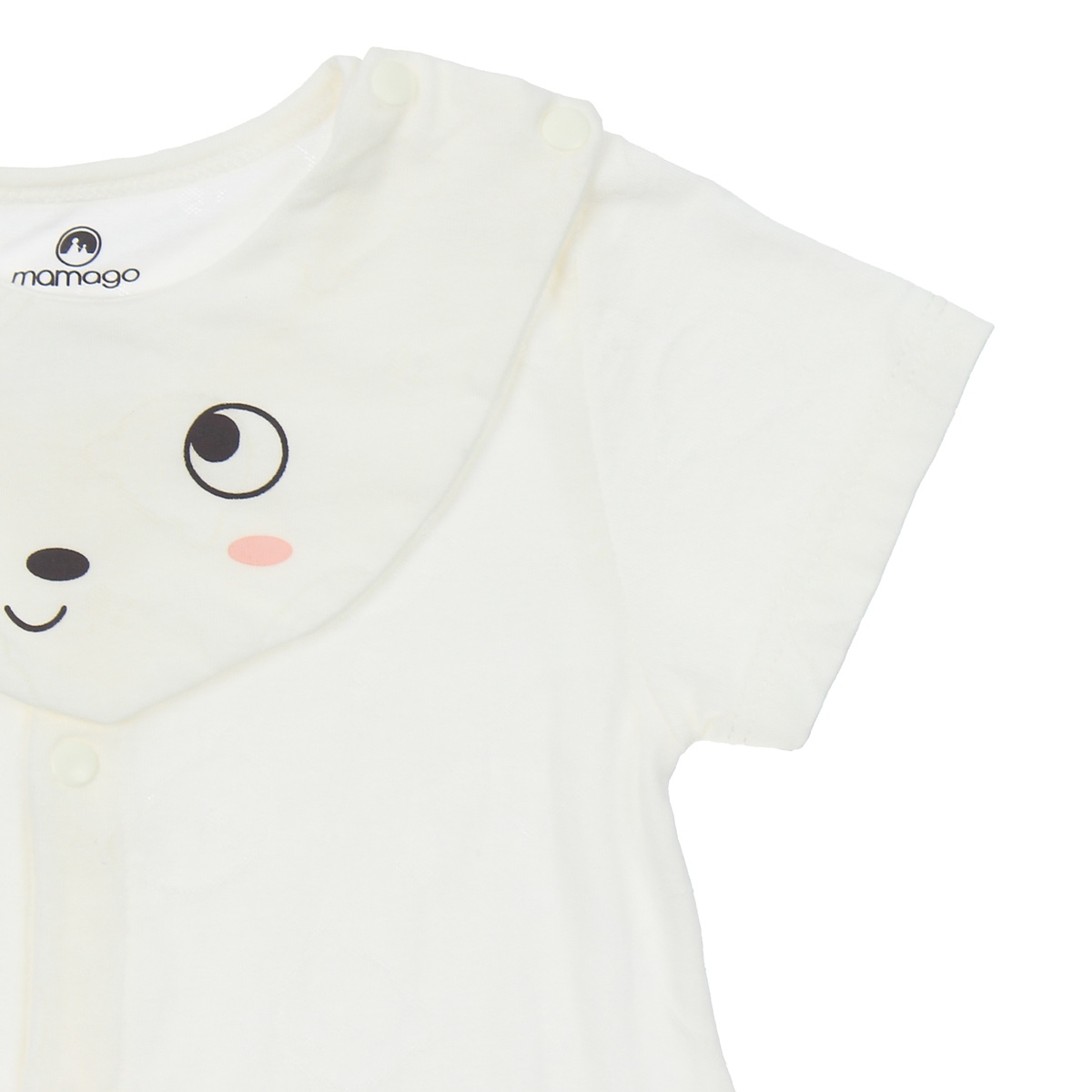 Bộ Body sơ sinh Neil gấu cộc tay cho bé trai Mamago HN20H 9-12M (Trắng) - mặt sau