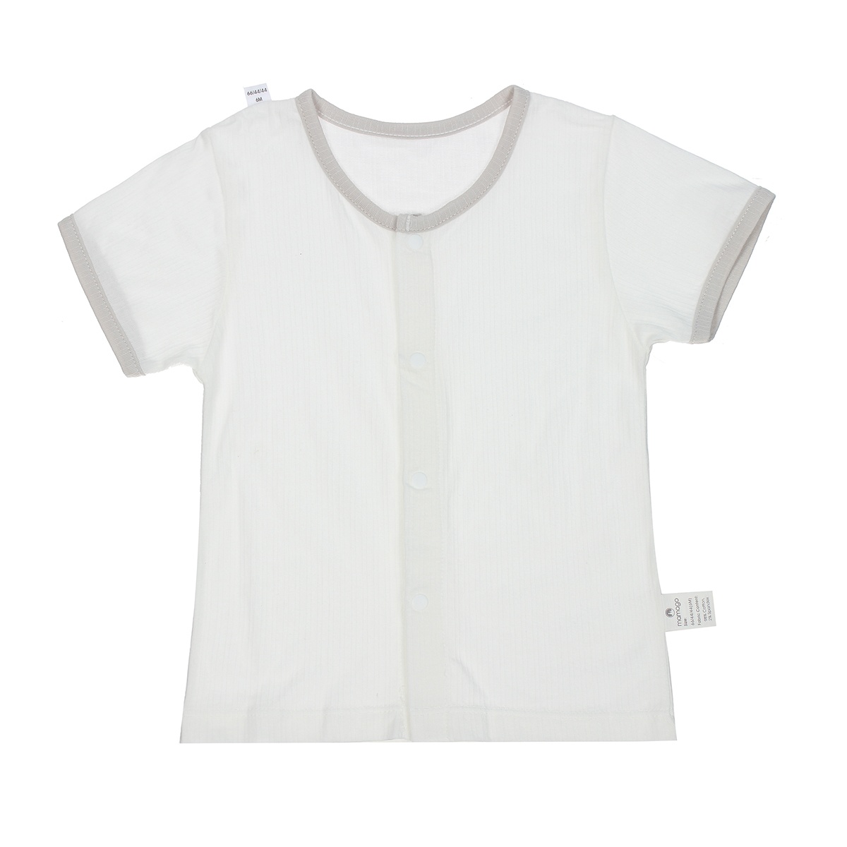 Bộ body yếm áo cộc tay bé gái Mamago có túi M08 (Ghi) 12M - hình 6