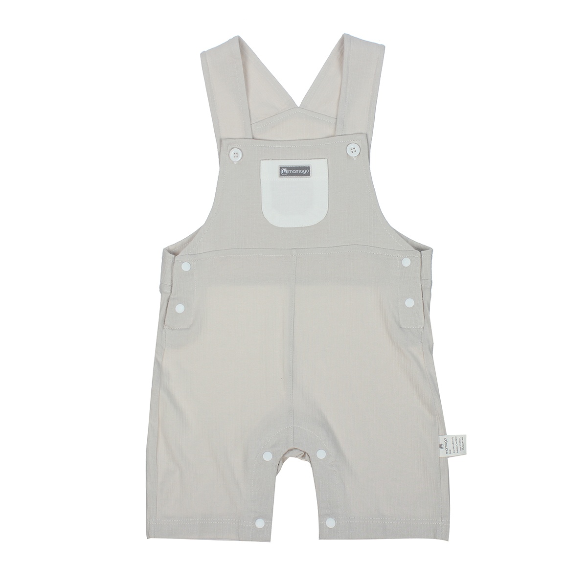 Bộ body yếm áo cộc tay bé gái Mamago có túi M08 (Ghi) 12M - hình 8
