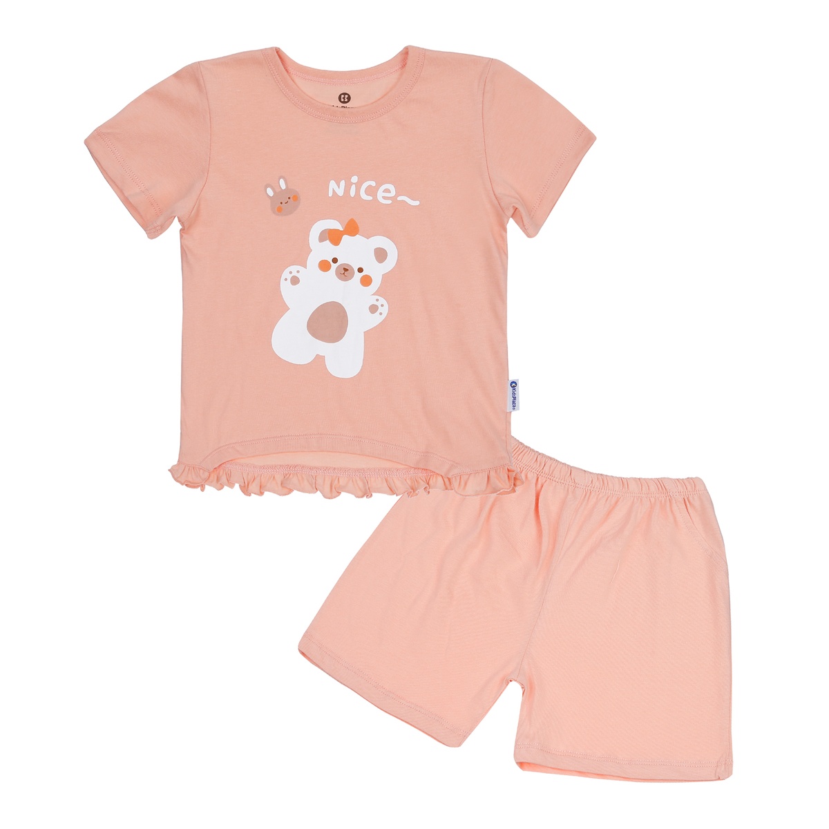 Bộ cộc bé gái KidsPlaza in gấu M23H (Hồng)
