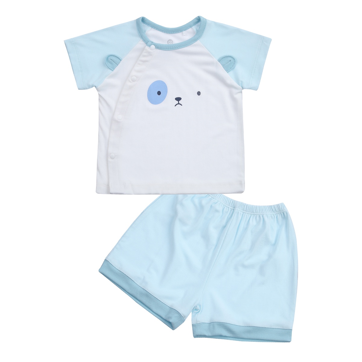 Bộ cộc cài lệch KidsPlaza Otis ND24H (Trắng xanh)