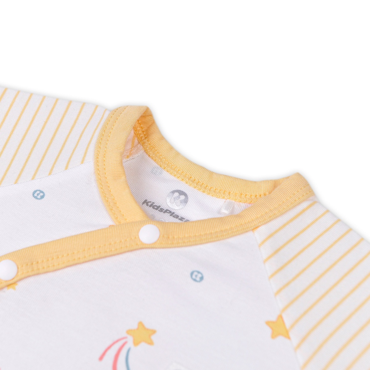 Bộ cộc cài lệch Otis kẻ vàng bé gái KidsPlaza ND22H (Trắng vàng) - mặt trái