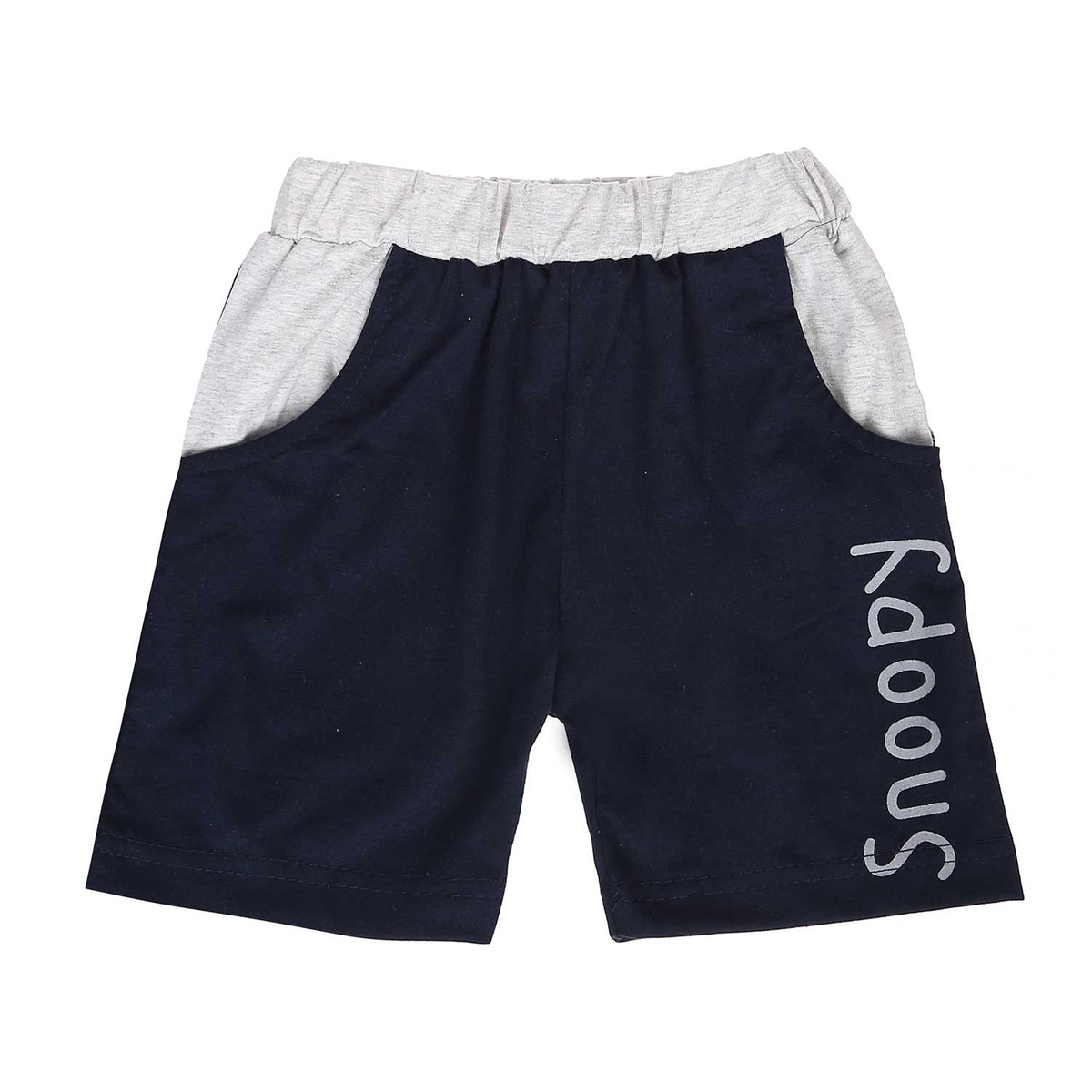 Bộ cộc tay bé trai in hình cún Snoopy HTkids - mặt sau