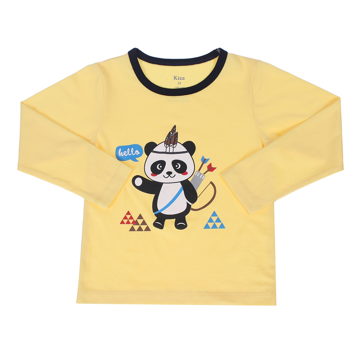Bộ cotton tay dài in chú gấu trúc Panda Kiza bé trai - mặt trái