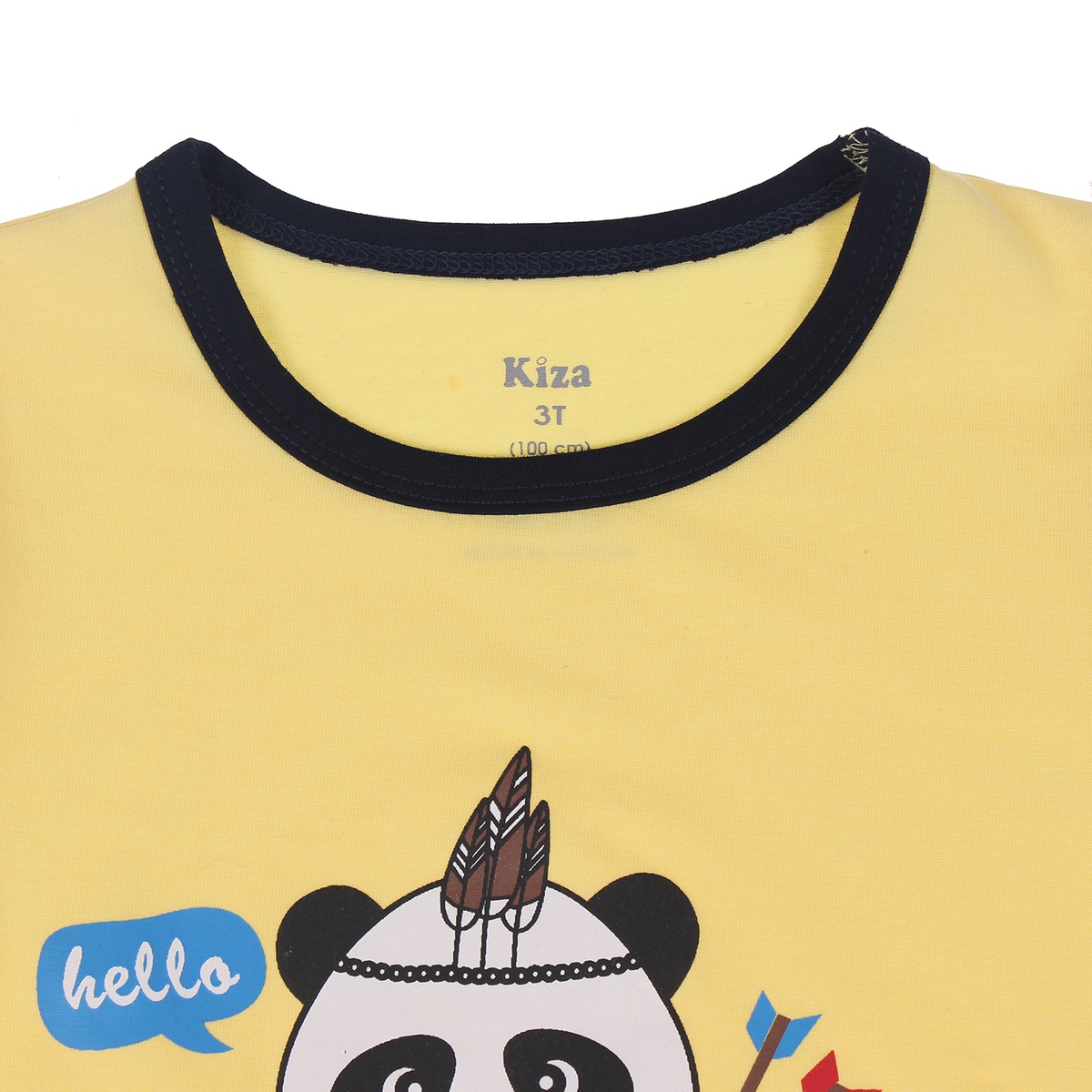 Bộ cotton tay dài in chú gấu trúc Panda Kiza bé trai - mặt phải