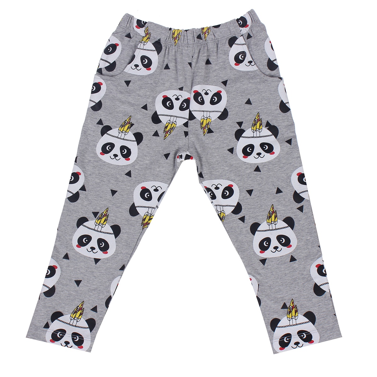 Bộ cotton tay dài in chú gấu trúc Panda Kiza bé trai - mặt sau