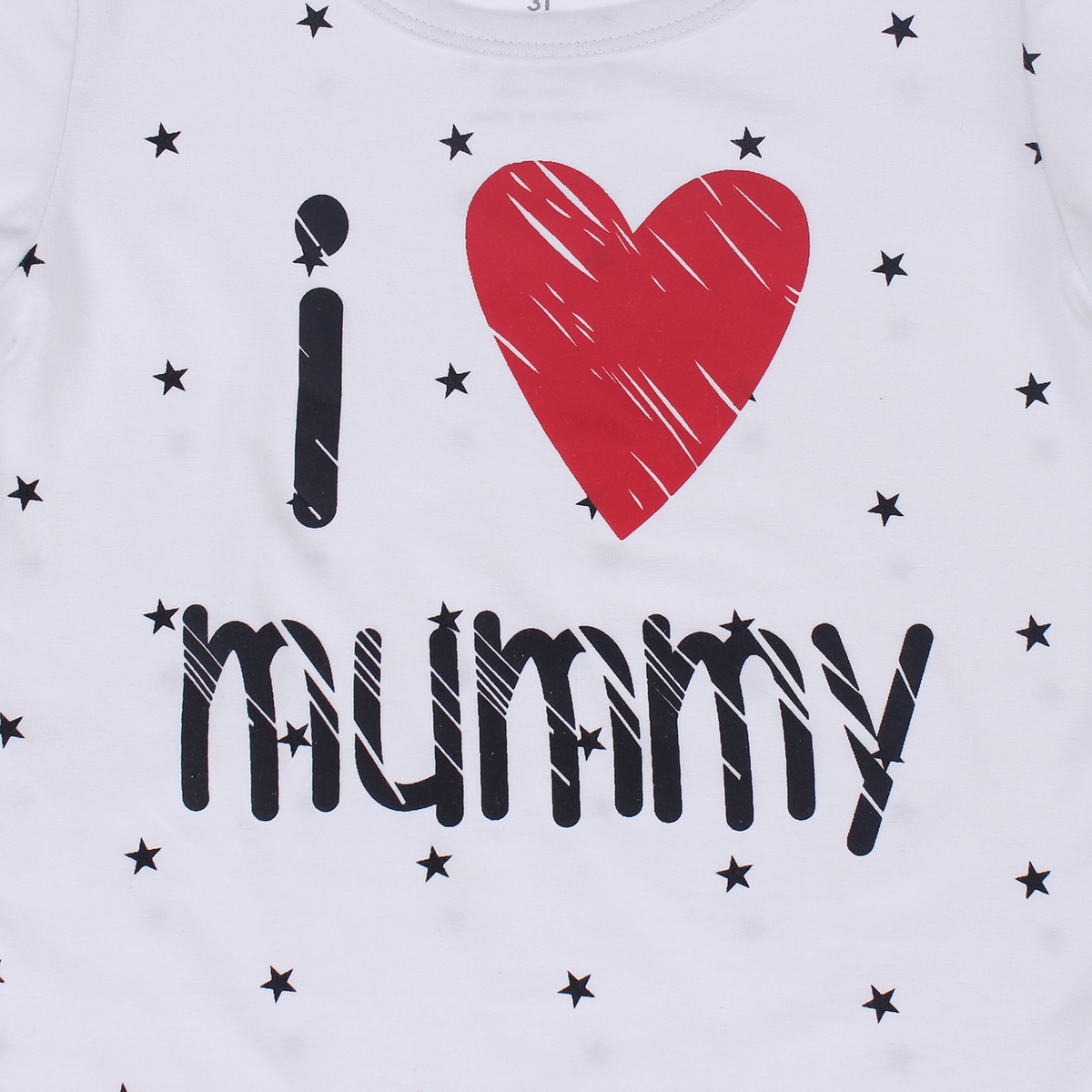 Bộ cotton tay dài in chữ I Love Mummy Kiza bé gái  - mặt phải