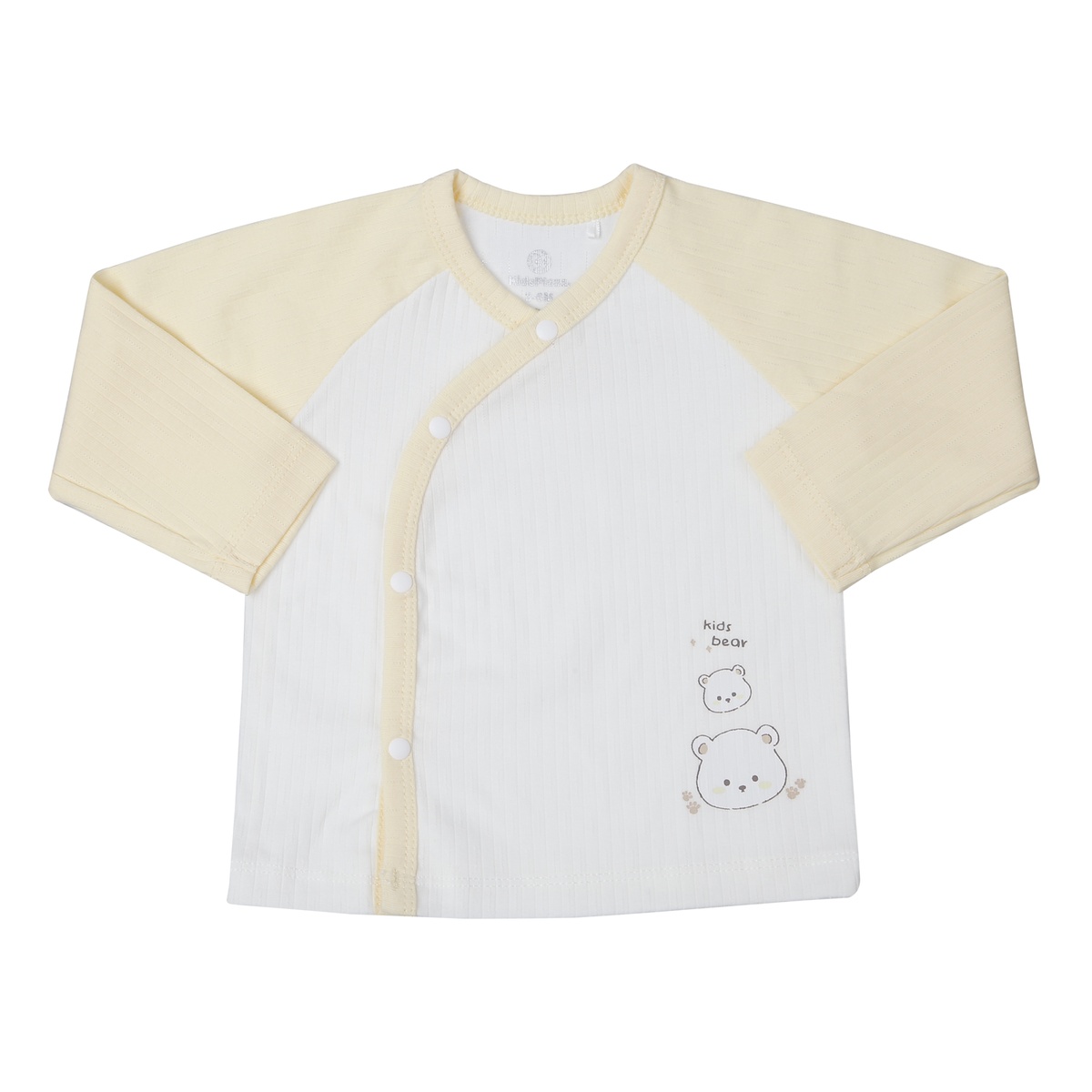 Bộ dài cài chéo KidsPlaza kẻ tăm ND25T (Vàng) - mặt trái