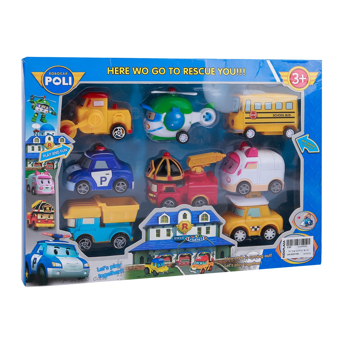 Bộ đồ chơi xe ô tô Robocar Poli (8 chiếc) - mặt phải