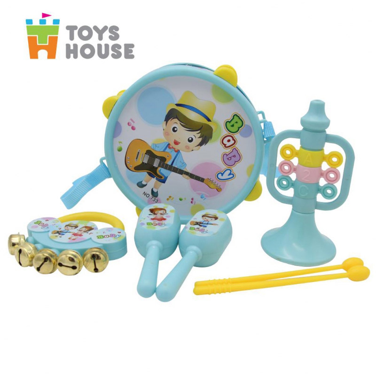 Bộ dụng cụ âm nhạc ToysHouse xanh