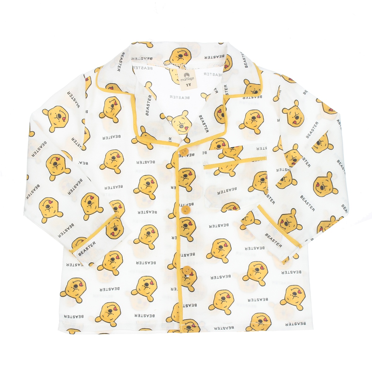 Bộ Mamago pijama dài tay gấu pu M20T 4Y (Trắng) - hình 7