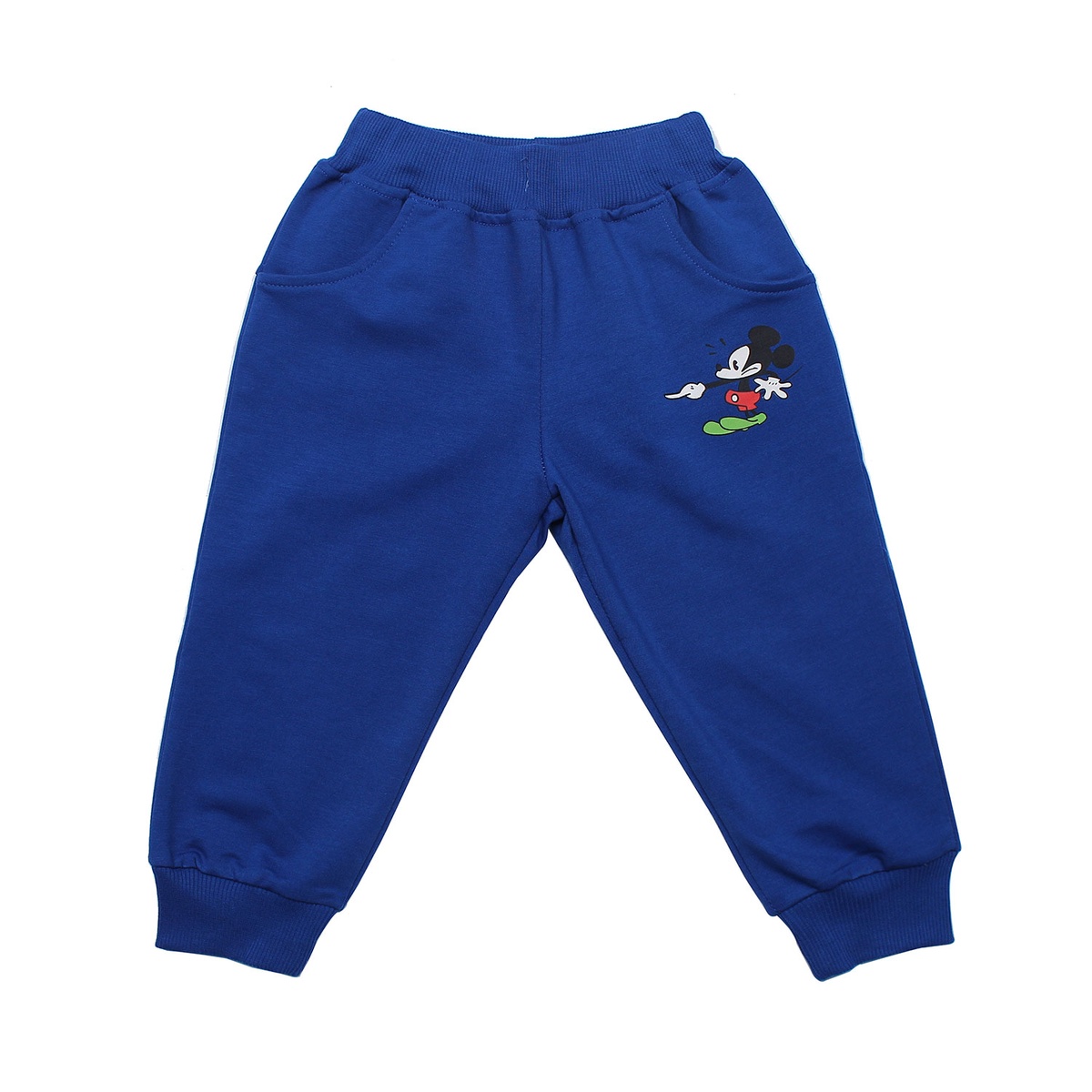 Bộ nỉ da cá bé trai Mamago HT19D in hình Mickey (Trắng xanh) - mặt sau
