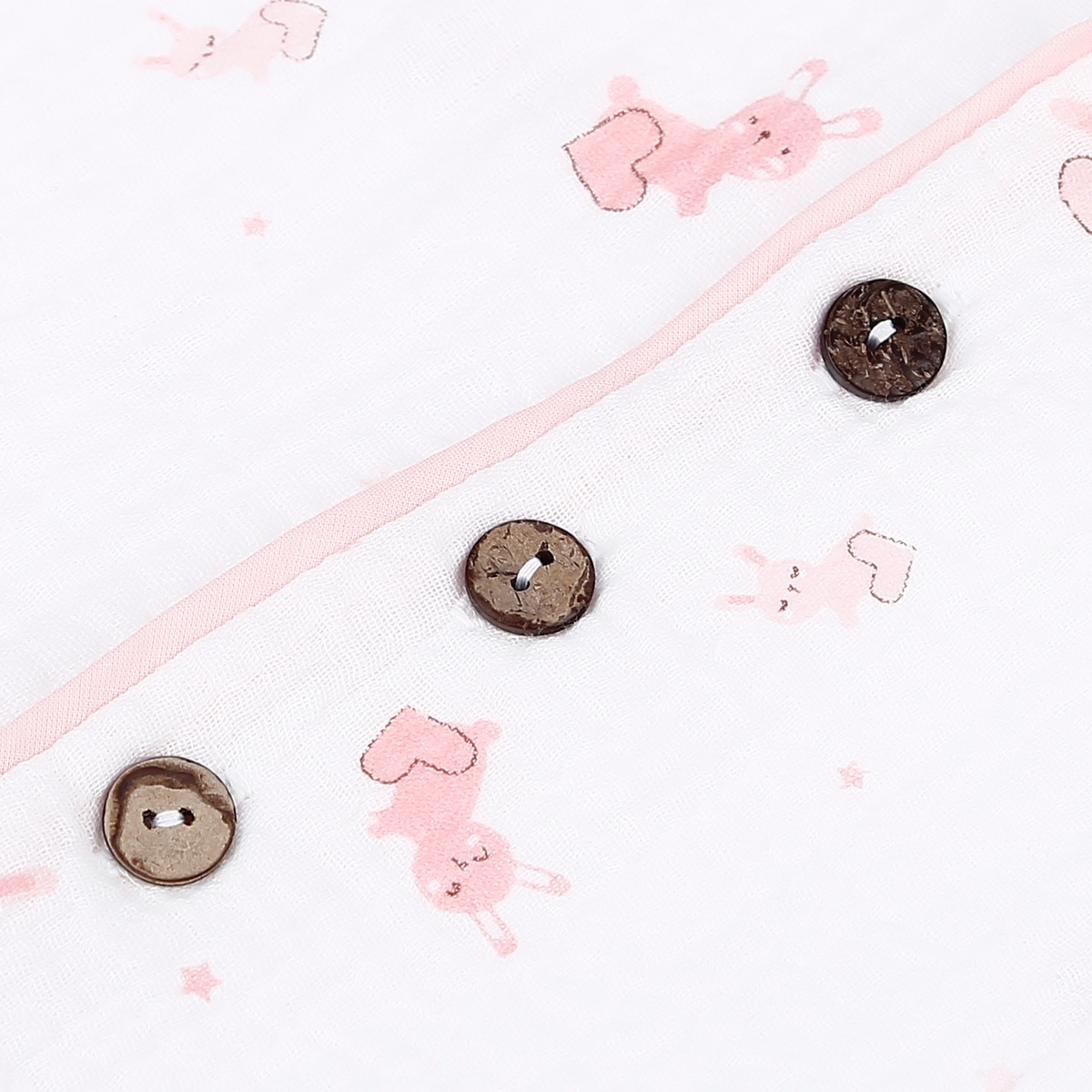 Bộ Pijama xô Bé Gái in hình Thỏ KidsPlaza M21H (Trắng Hồng) - mặt sau