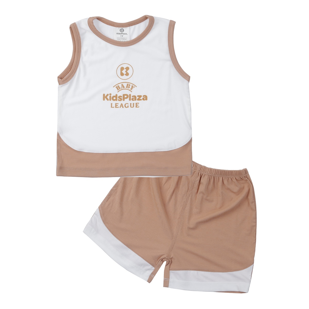 Bộ quần áo ba lỗ bé trai KidsPlaza Otis ND24H (Trắng nâu)