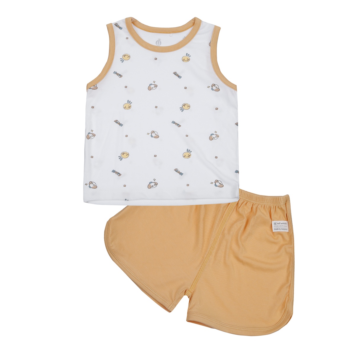 Bộ quần áo ba lỗ bé trai KidsPlaza Otis ND24H (Trắng - vàng)
