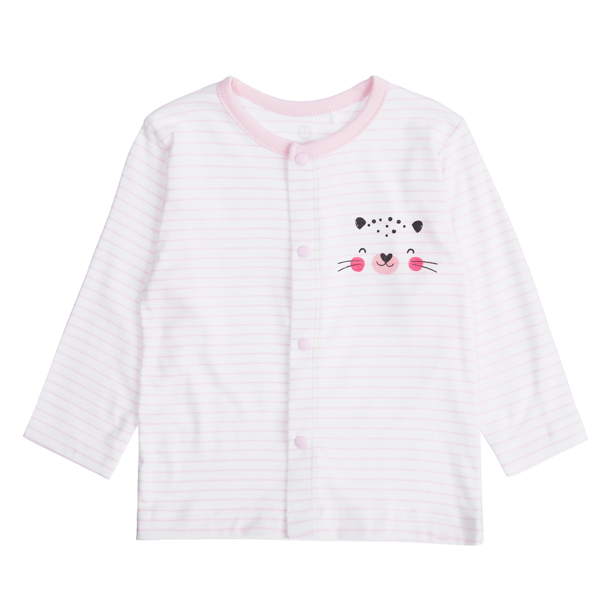 Bộ quần áo bé gái dài tay cài giữa Otis KidsPlaza ND21T (Trắng Hồng) - mặt trái