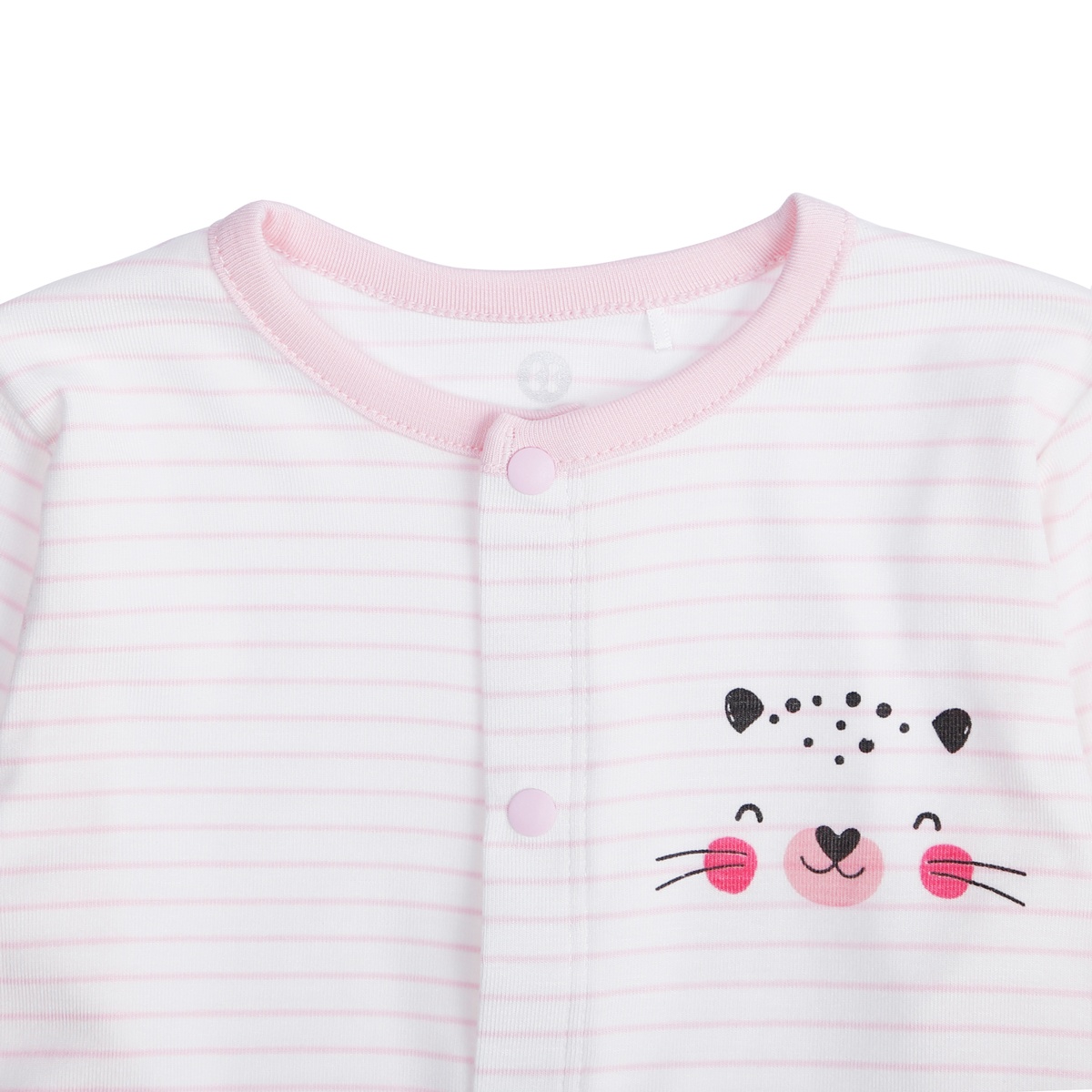 Bộ quần áo bé gái dài tay cài giữa Otis KidsPlaza ND21T (Trắng Hồng) - mặt phải