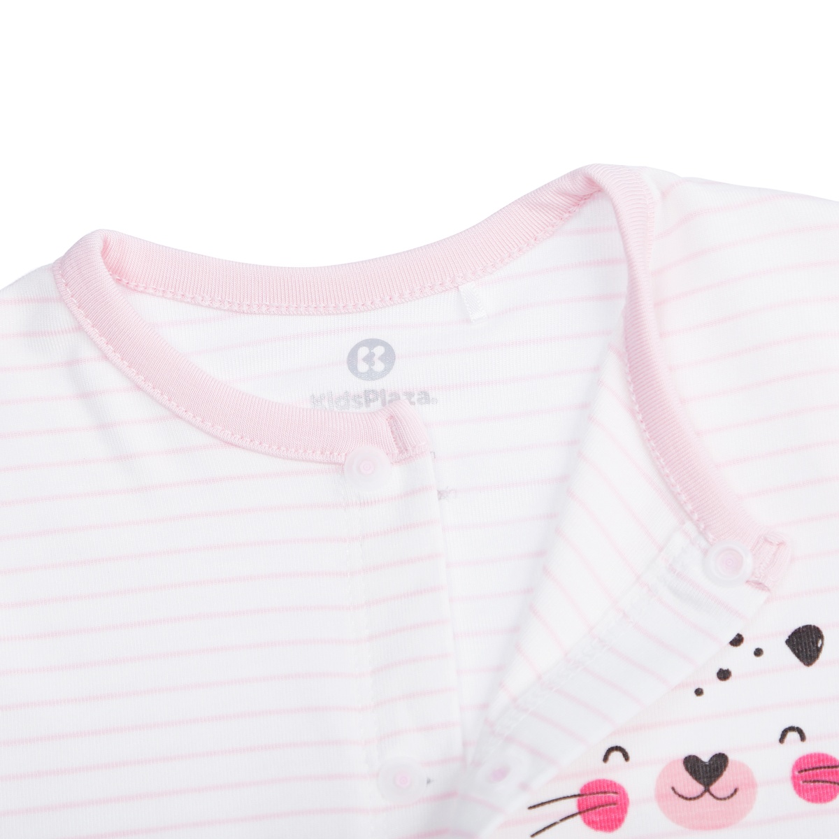 Bộ quần áo bé gái dài tay cài giữa Otis KidsPlaza ND21T (Trắng Hồng) - mặt sau