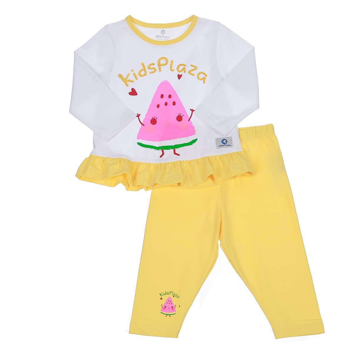 Bộ quần áo bé gái KidsPlaza in dưa vàng TT20T 5Y - mặt trước
