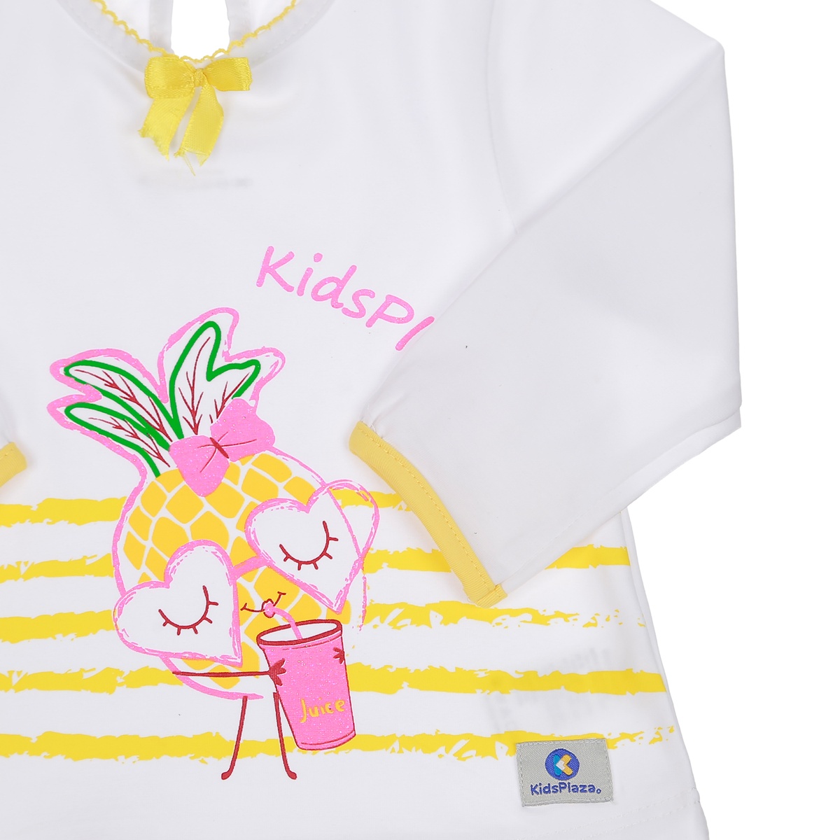 Bộ quần áo bé gái KidsPlaza in quả thơm vàng TT20T 3Y - góc nghiêng