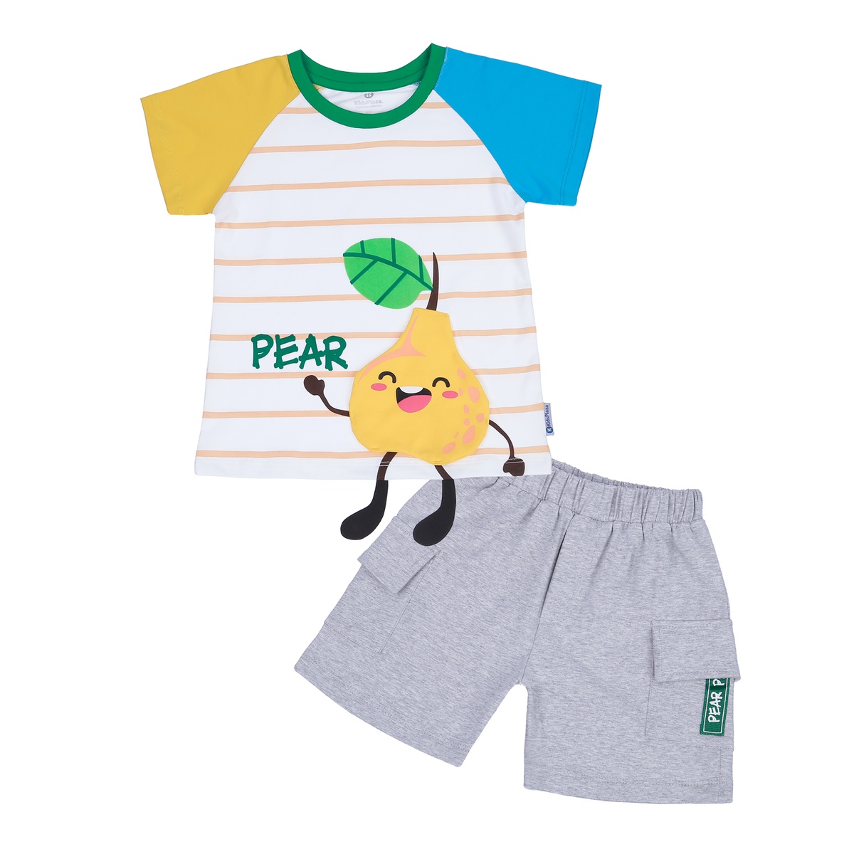 Bộ quần áo bé trai cộc tay KidsPlaza in Pear Xám TT23H