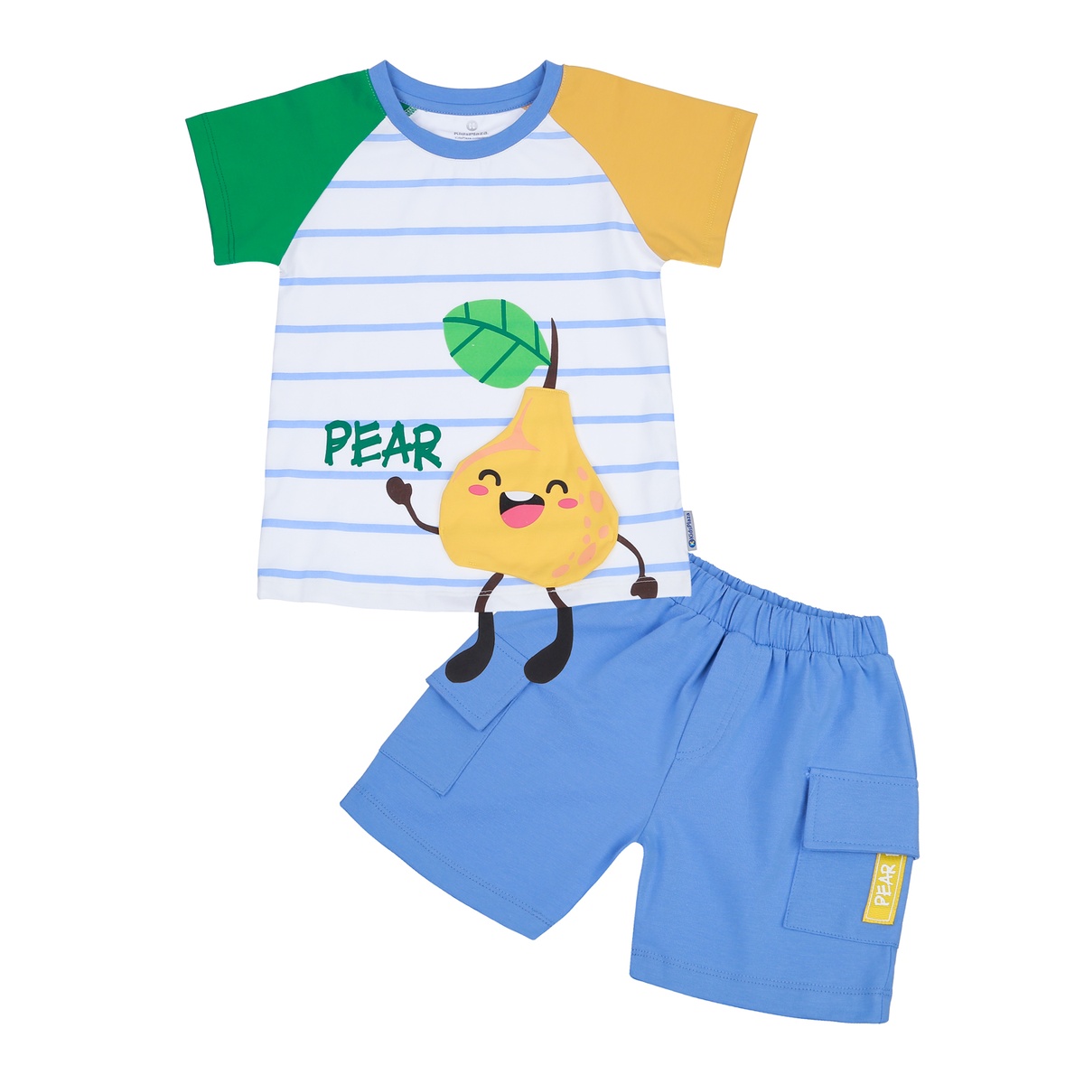 Bộ quần áo bé trai cộc tay KidsPlaza in Pear Xanh TT23H