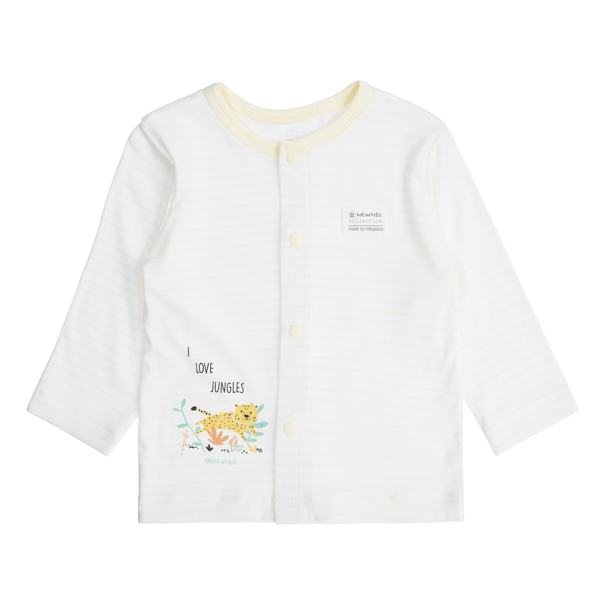 Bộ quần áo bé trai dài tay cài giữa Otis KidsPlaza ND21T (Trắng Vàng) - mặt trái