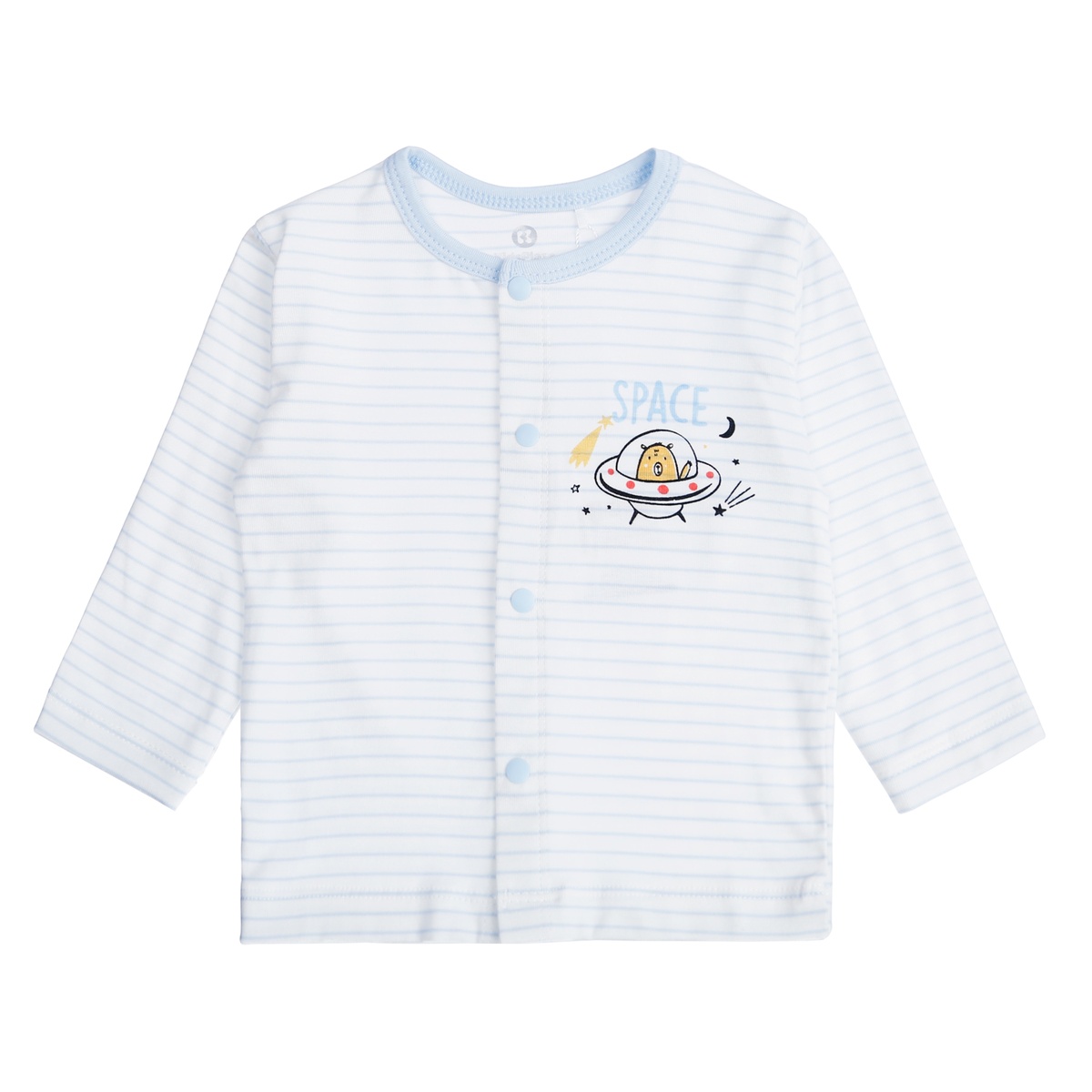 Bộ quần áo bé trai dài tay cài giữa Otis KidsPlaza ND21T (Trắng Xanh) - mặt trái