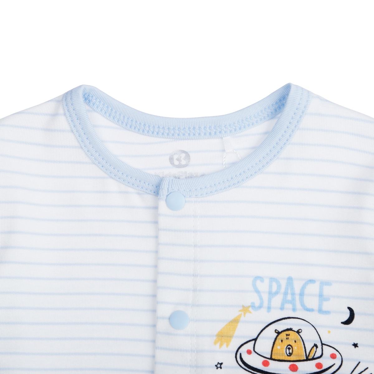 Bộ quần áo bé trai dài tay cài giữa Otis KidsPlaza ND21T (Trắng Xanh) - mặt phải
