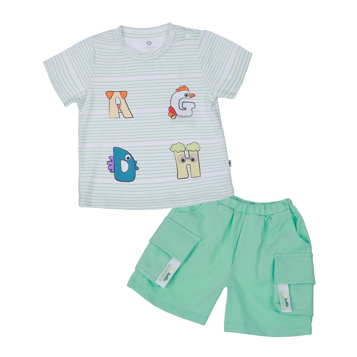 Bộ quần áo cộc tay bé trai KidsPlaza AGDH TT23H (Xanh)