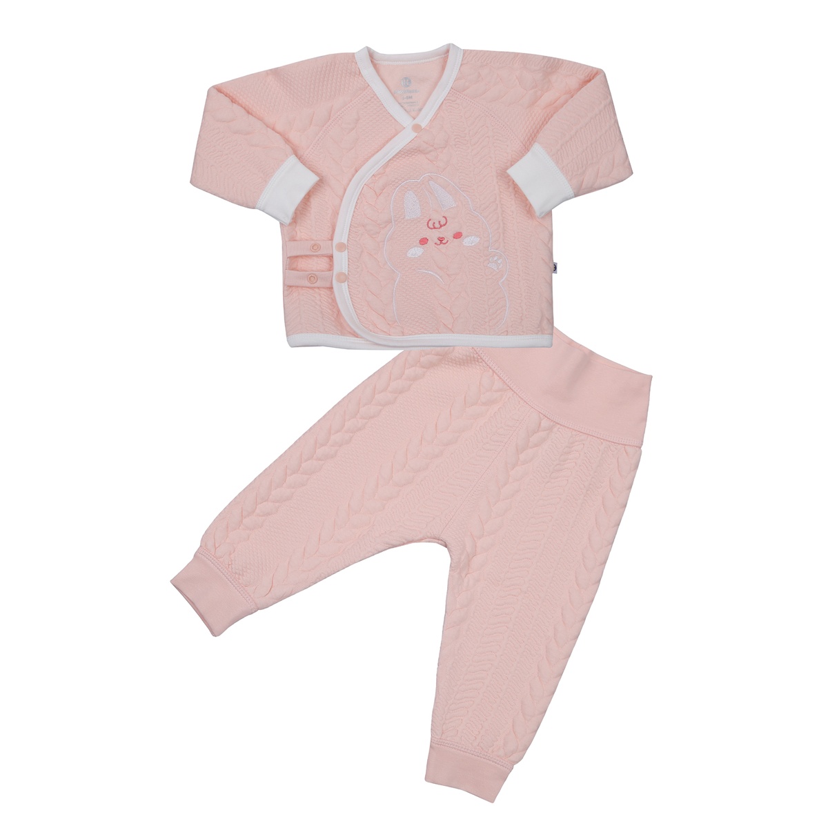 Bộ quần áo bông cài chéo KidsPlaza HN23D (Hồng)