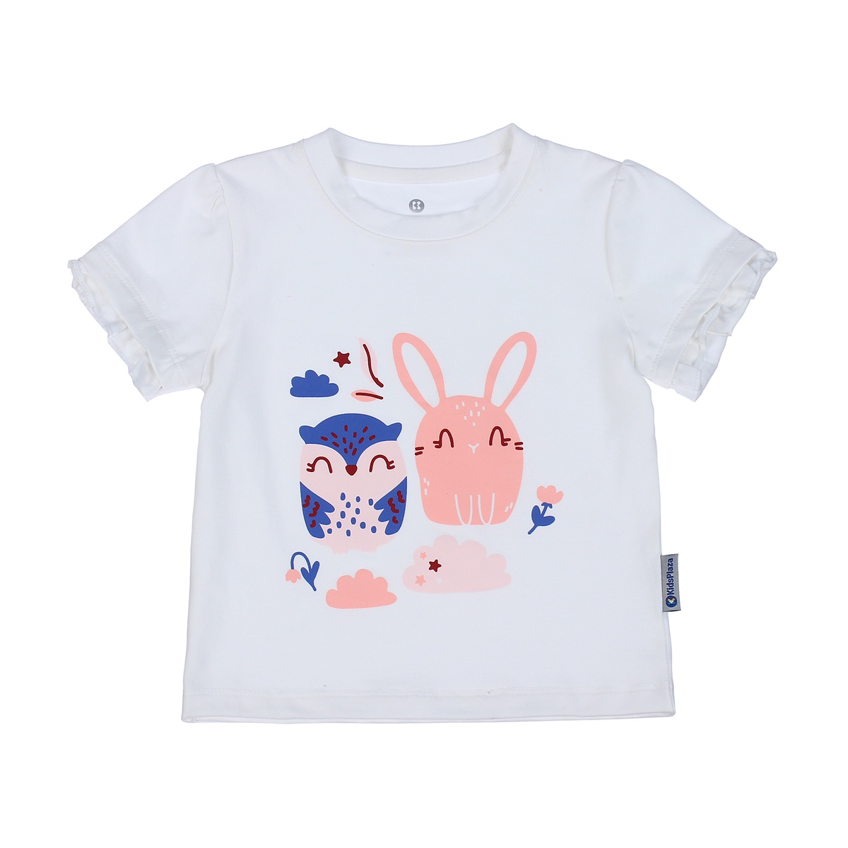 Bộ quần áo cộc tay bé gái KidsPlaza in hình Cú & Thỏ TT21H - mặt trái