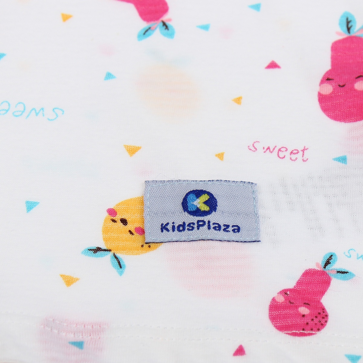 Bộ quần áo cộc tay bé gái Kidsplaza kẻ phối in hình quả M21H - hình 7