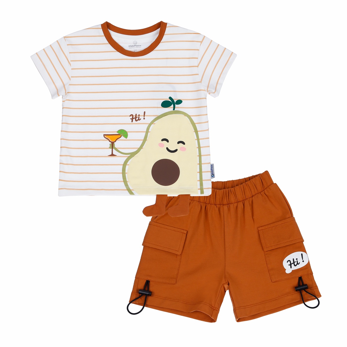 Bộ quần áo cộc tay bé trai Kids Plaza in hình quả Bơ TT23H