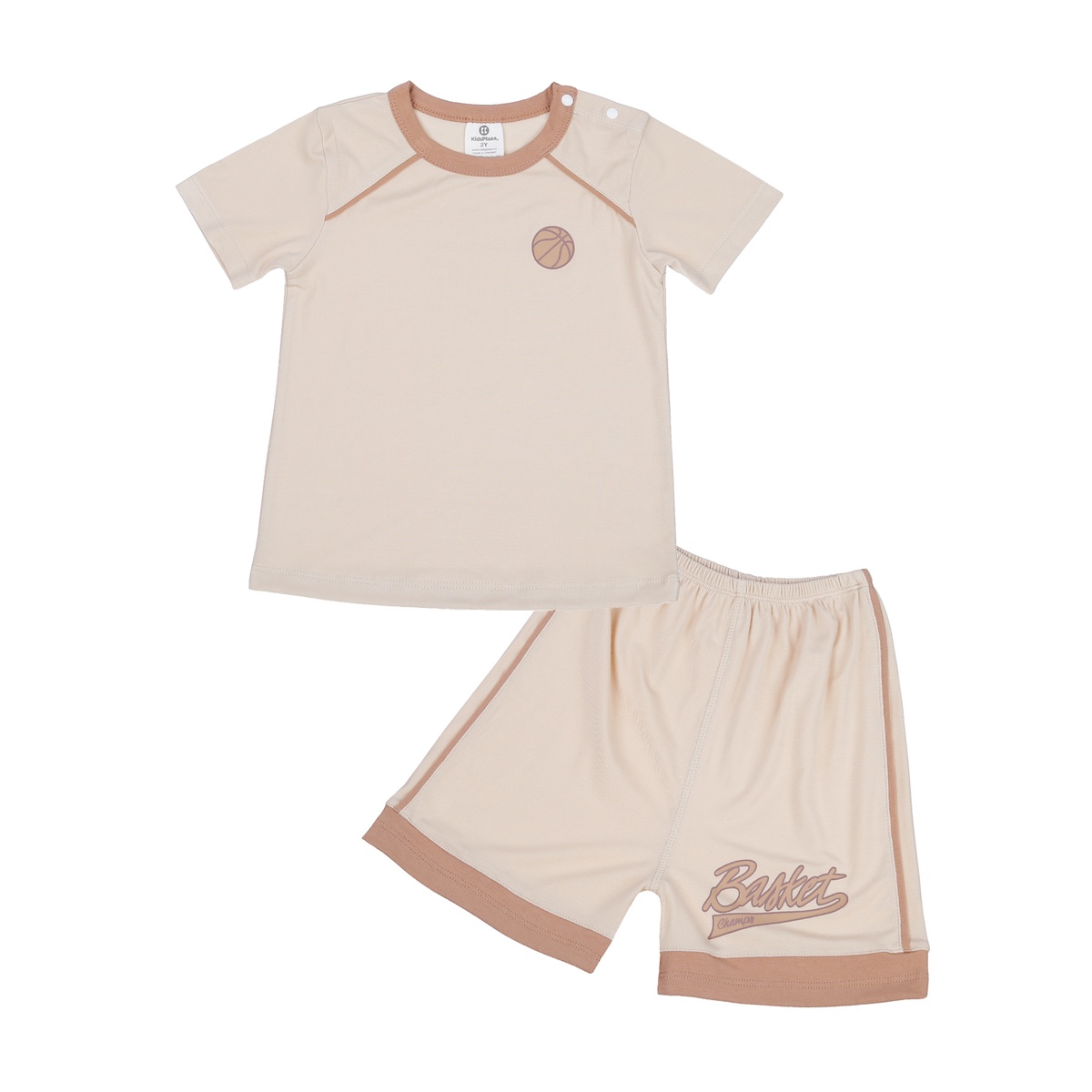 Bộ quần áo cộc tay bé trai Kids Plaza Otis ND23H (Be)