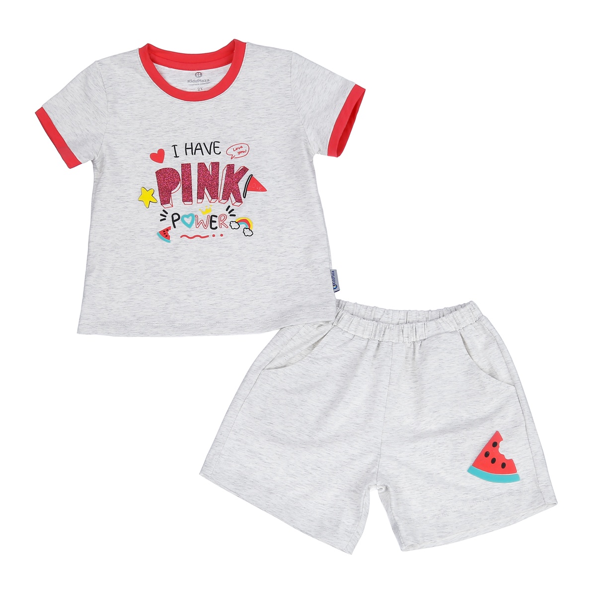 Bộ quần áo cộc tay bé trai Kids Plaza TT23H (Xám)
