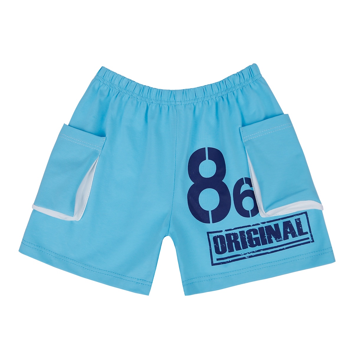 Bộ quần áo cộc tay bé trai KidsPlaza có túi in hình chữ số 86 TT21H (Xanh Dương) - hình 6