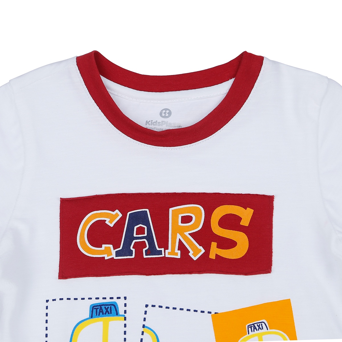 Bộ quần áo cộc tay bé trai KidsPlaza dập in chữ Cars TT21H (Cam) - mặt phải