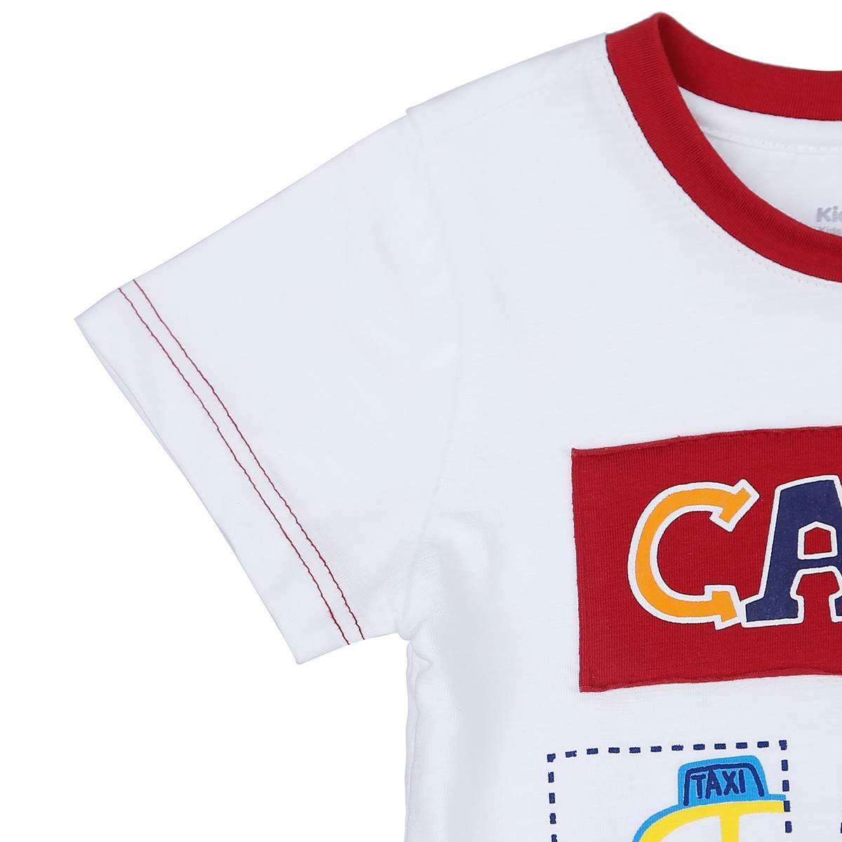Bộ quần áo cộc tay bé trai KidsPlaza dập in chữ Cars TT21H (Cam) - mặt sau