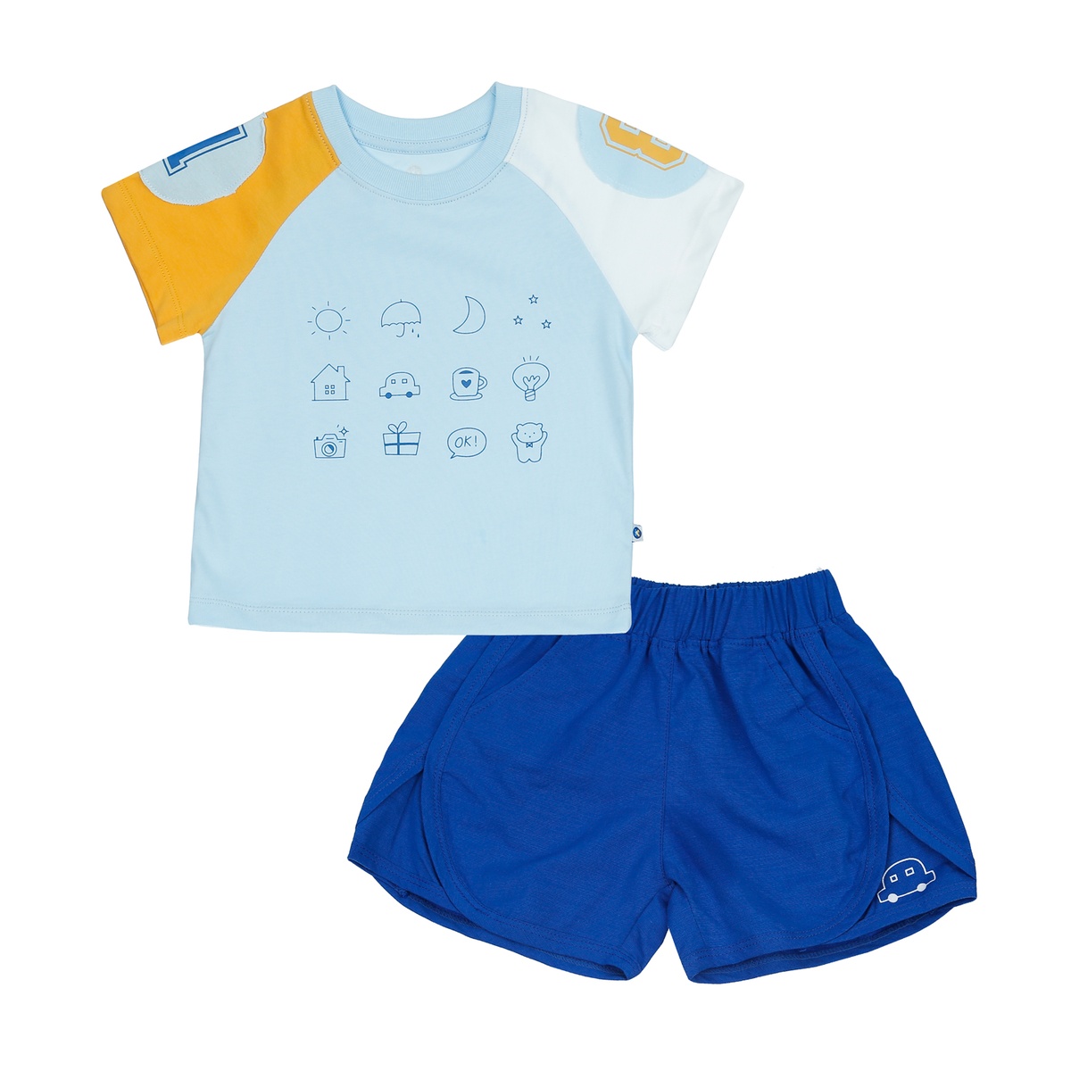 Bộ quần áo cộc tay bé trai KidsPlaza HN23H (Xanh)