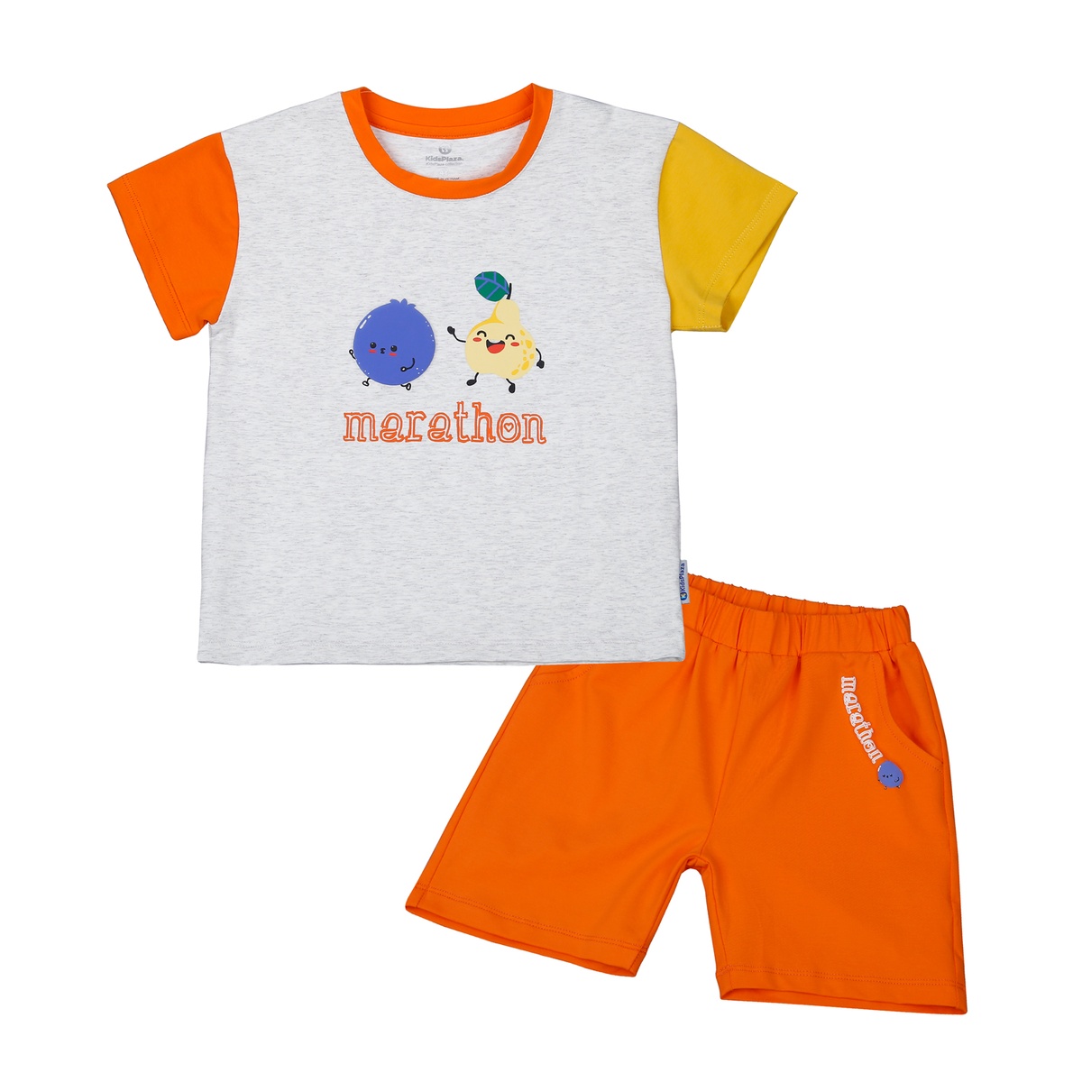 Bộ quần áo cộc tay bé trai KidsPlaza in Marathon TT23H (Cam)