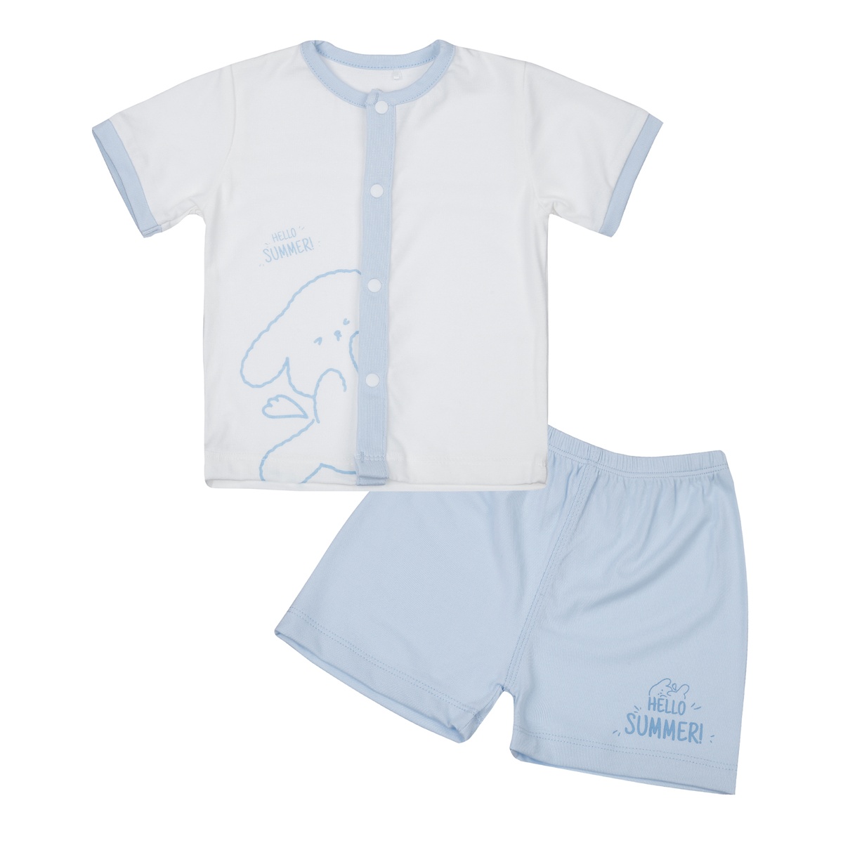 Bộ quần áo cộc tay bé trai KidsPlaza Otis ND24H (Trắng Xanh)